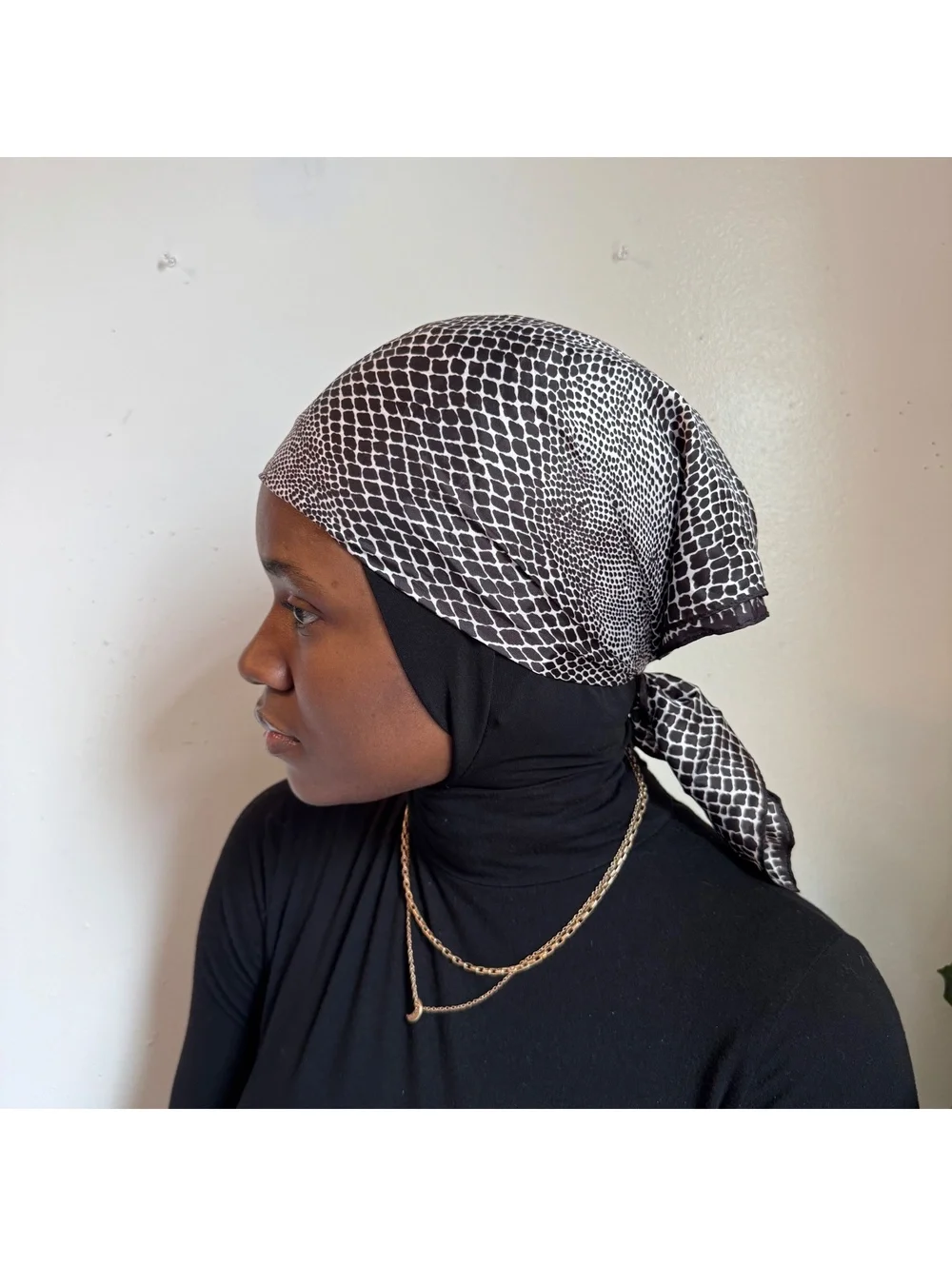 90s Snakeskin Print Square Scarf neck tie, headscarf, bandana